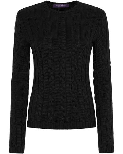 Ralph Lauren Cotton Cable-knit Sweater - Black