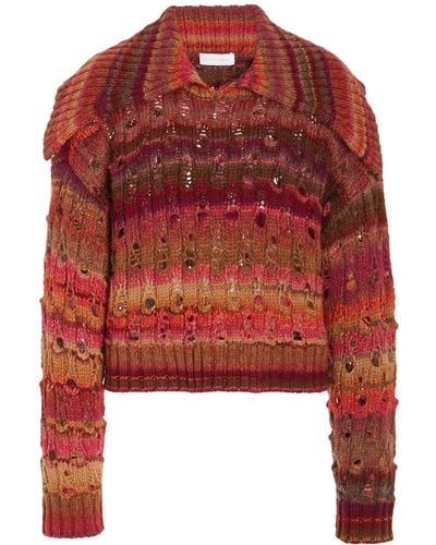 Jonathan Simkhai Jenna Cropped Wool-blend Knit Pullover - Red