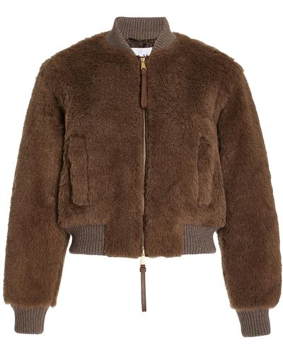 Max Mara Saturno Alpaca, Wool, And Silk-blend Jacket - Brown