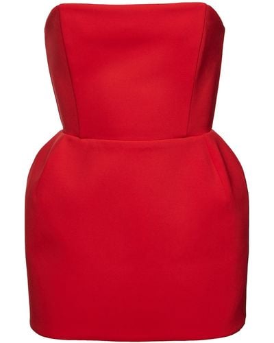 Magda Butrym Sculpted Strapless Mini Dress - Red