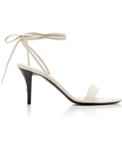 The Row Maud Lace-up Leather Sandals - White
