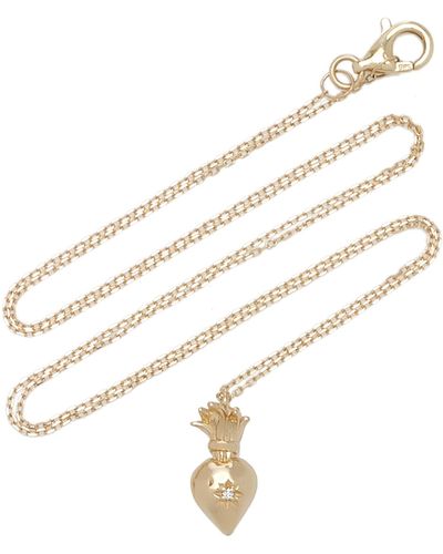 Pamela Love Sacred Heart 14k Yellow Gold Diamond Necklace - Metallic