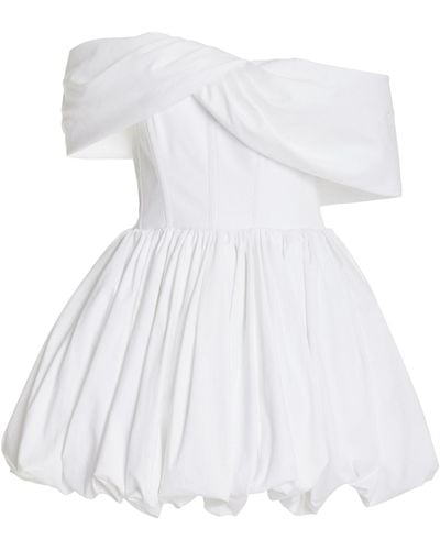 Brandon Maxwell Pippa Off-the-shoulder Cotton-poplin Mini Dress - White