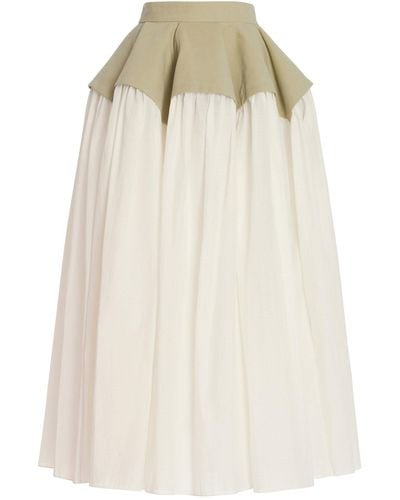 Rosie Assoulin Flying Buttresses Cotton And Silk Skirt - Natural