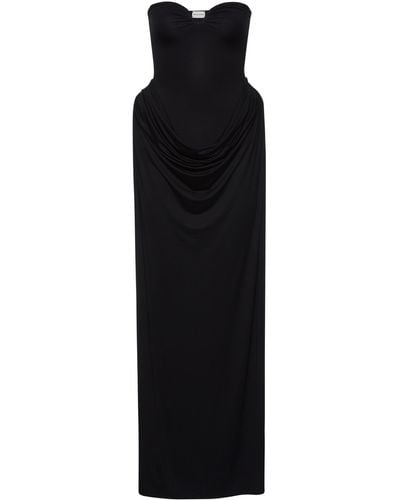 Magda Butrym Strapless Draped Maxi Dress - Black