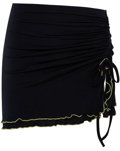 Siedres Nila Ruched Mini Skirt - Black