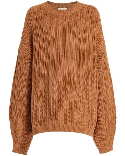 LAPOINTE Oversized Cotton-blend Sweater - Brown