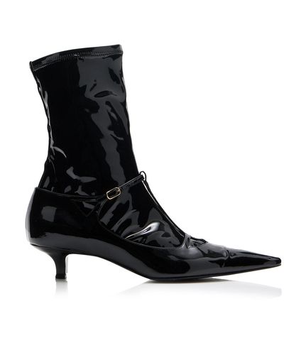 The Row Cyd Patent Leather Boots - Black