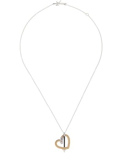 Nikos Koulis 18k Gold Feelings Heart Diamond Necklace - White