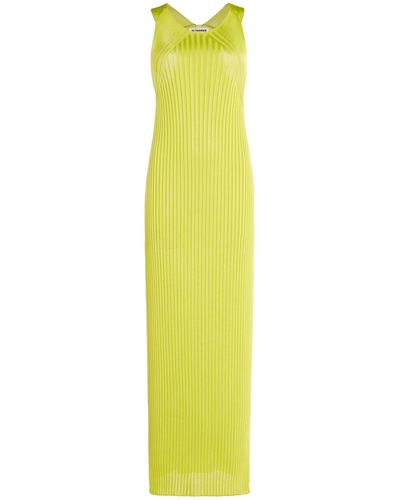 Jil Sander Ribbed Maxi Dress - Yellow