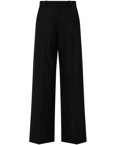 St. Agni Carter Wool-blend Wide-leg Trousers - Black