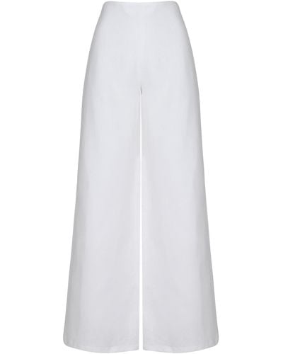 ANDRES OTALORA Andes High-rise Crepe Wide-leg Trousers - White