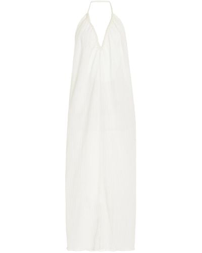 BITE STUDIOS Textured Organic Cotton-silk Maxi Dress - White