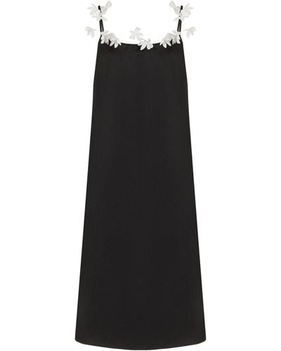 Rosie Assoulin Floral-embellished Silk Maxi Dress - Black