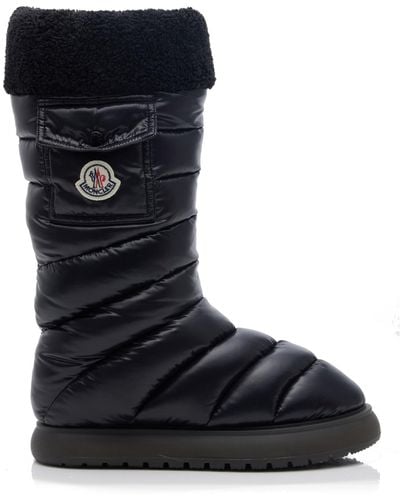 Moncler Gaia Fleece-trimmed Quilted Shell Boots - Black