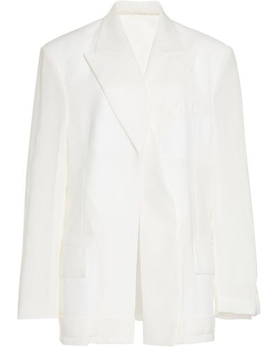 Victoria Beckham Tailored Wool-blend Blazer - White