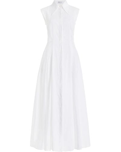 Gabriela Hearst Durand Linen Maxi Shirt Dress - White