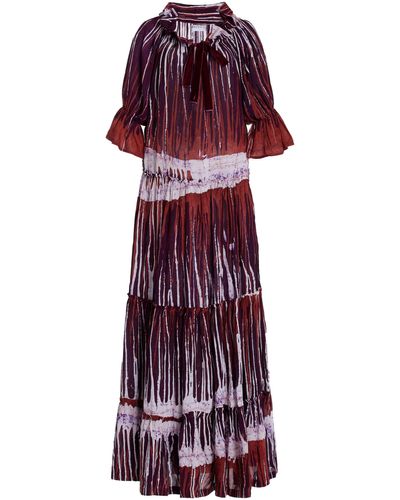 Busayo Aremu Printed Maxi Dress - Purple