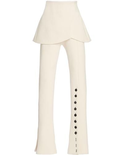 A.W.A.K.E. MODE Buttoned Basque Skinny Trousers - White