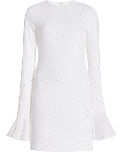 ROTATE BIRGER CHRISTENSEN Pearl-embellished Jersey Mini Dress - White