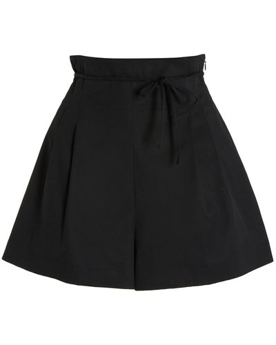 Carolina Herrera Tie-waist Pleated Shorts - Black