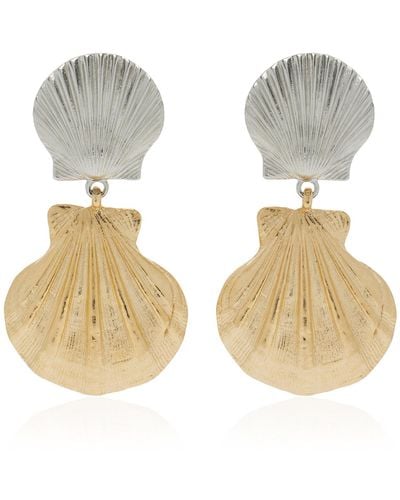 Ben-Amun Exclusive Gold And Silver-tone Shell Earrings - Metallic