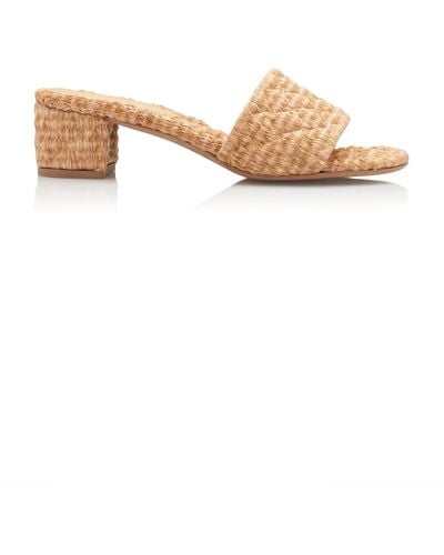 Bottega Veneta Amy Woven Wicker Sandals - Natural