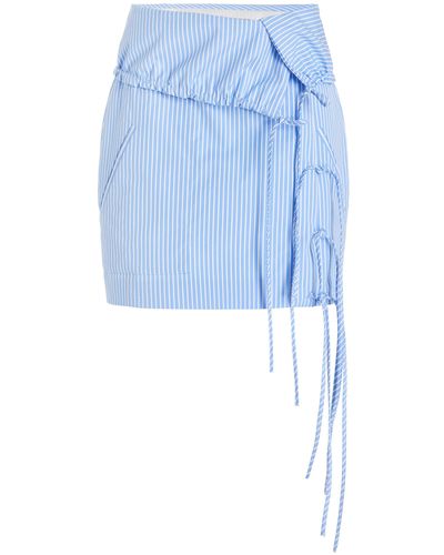 Altuzarra Hilaree Tied Cotton Mini Skirt - Blue