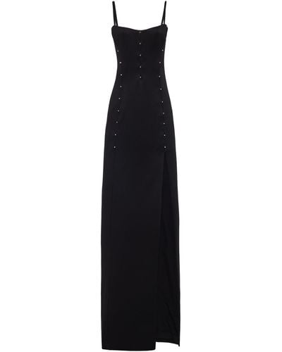 Del Core Satin Column Maxi Dress - Black