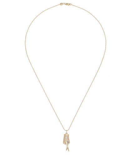 Sydney Evan Mano Dingers 18k Yellow Gold Diamond Necklace - Metallic