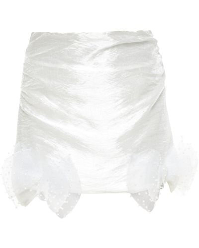 Mach & Mach Bow-detailed Silk Mini Skirt - White
