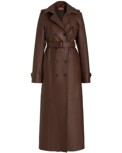 Altuzarra Astralle Belted Leather Trench Coat - Brown