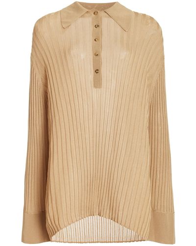 By Malene Birger Delphine Ribbed Knit Top - Natural