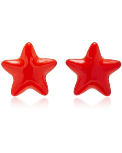Julietta Stellar Resin Star Earrings - Red