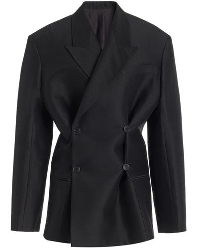 The Row Cosima Double-Breasted Blazer Jacket - Black