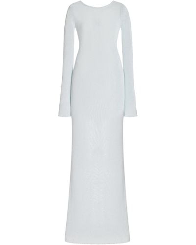 AYA MUSE Orca Knit Cotton-blend Maxi Dress - White