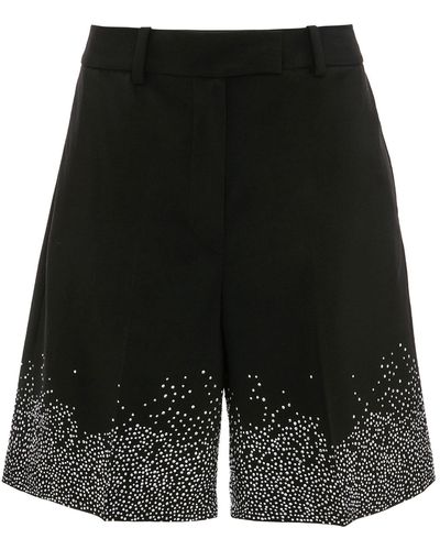 JW Anderson Crystal-embellished Wool Shorts - Black