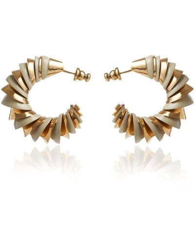 SO-LE STUDIO Gold-plated Brass Trucioli Sage Earrings - Metallic