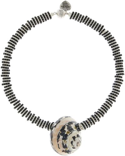 Julietta Beaded Shell Necklace - Metallic