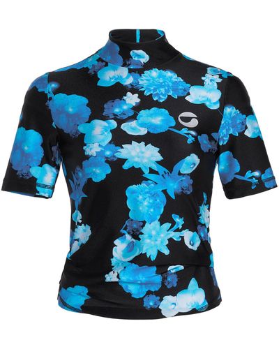 Coperni Floral Fitted Top - Blue