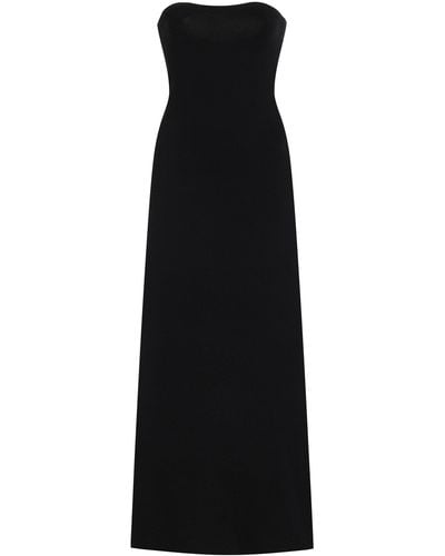 Gabriela Hearst Calderon Strapless Wool-cashmere Midi Dress - Black