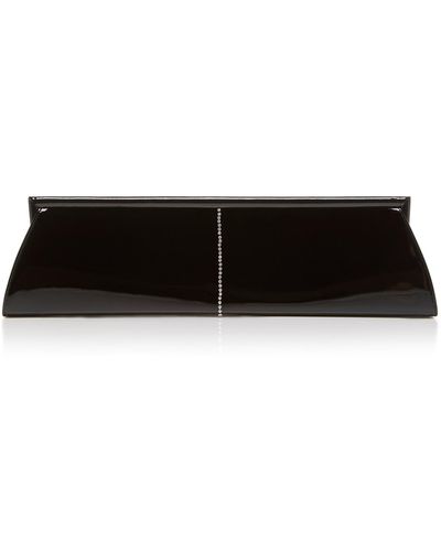 Alessandra Rich Extra Long Patent Leather Clutch - Black