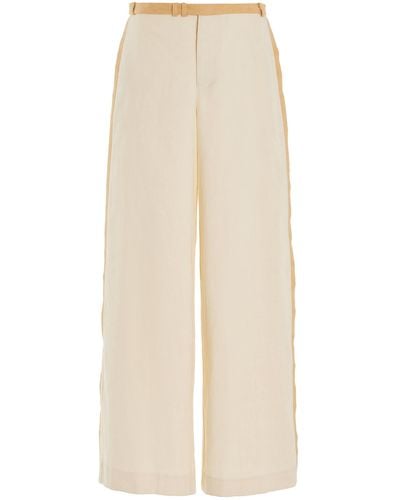 Sir. The Label Dune Belted Linen Wide-leg Trousers - Natural