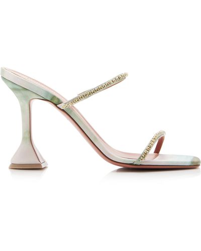 AMINA MUADDI Exclusive Gilda Crystal-embellished Satin Sandals - Multicolour