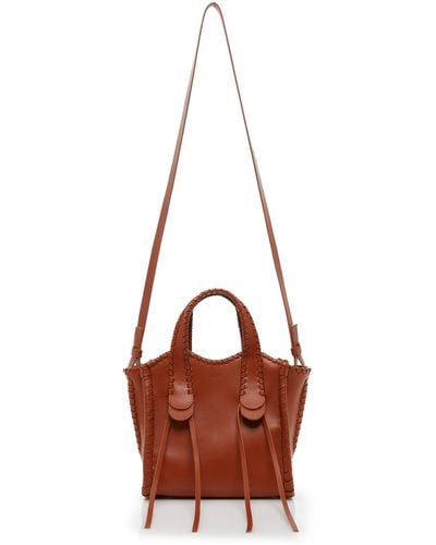 Chloé Mony Leather Mini Tote Bag - Red