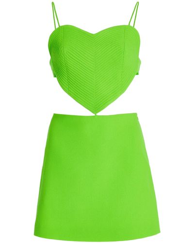 Mach & Mach Exclusive Crepe Mini Dress - Green
