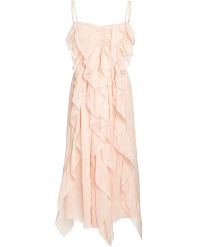 Chloé Ruffled Voile Midi Dress - Pink