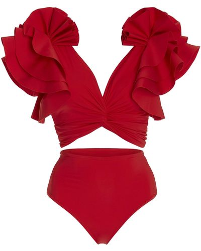 Maygel Coronel Kai Ruffled Bikini - Red