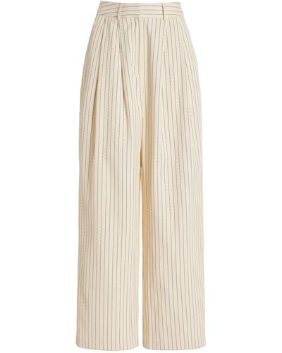 Frankie Shop Ripley Pleated Twill Wide-leg Trousers - Natural