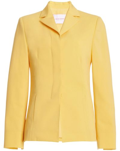 Carolina Herrera Tailored Stretch Wool Blazer - Yellow